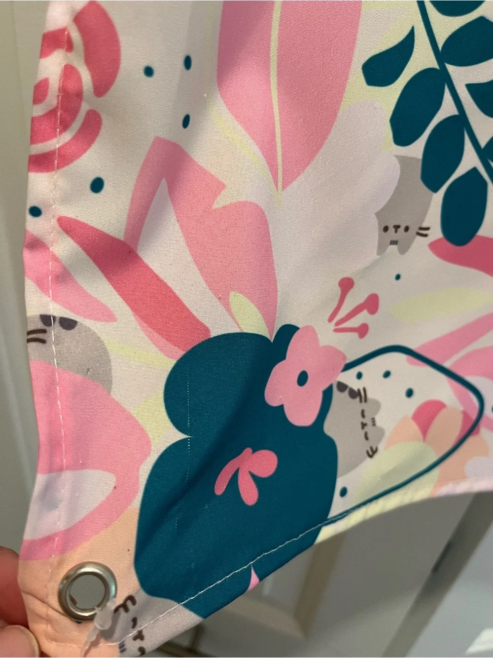 Pusheen Mini Wall Tapestry - Pink & Teal Floral